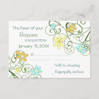 Tarjeta RSVP de Boda de Flores Jardín