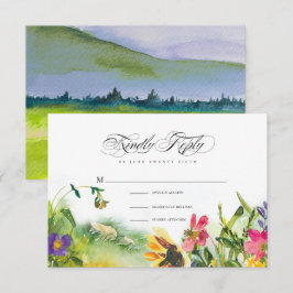 Tarjeta RSVP de Boda de Flores Silvestres