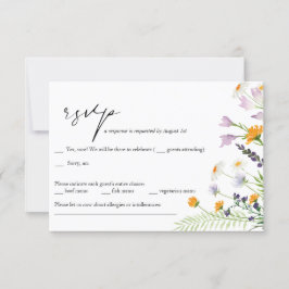 Tarjeta RSVP de boda de flores silvestres