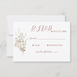 Tarjeta RSVP de boda de flores silvestres