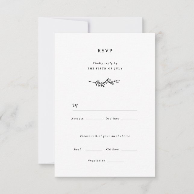 Tarjeta RSVP de boda de flores silvestres (Anverso)