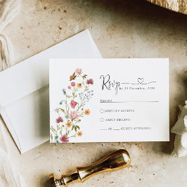 Tarjeta RSVP de boda de flores silvestres