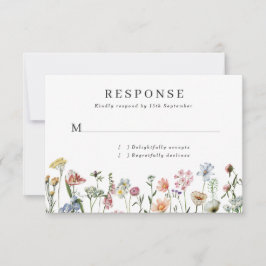 Tarjeta RSVP de boda de flores silvestres de bonit
