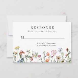 Tarjeta RSVP de boda de flores silvestres de bonit
