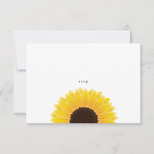Tarjeta RSVP de boda de girasol (Anverso)