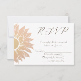 Tarjeta RSVP de boda de girasol simple y moderna