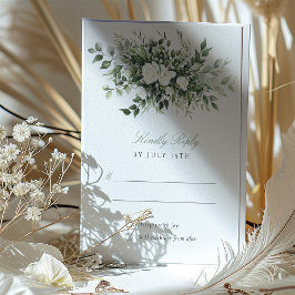 Tarjeta RSVP de Boda de Gracia Botánica