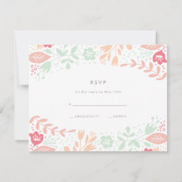 Tarjeta RSVP de Boda de Gracia Floral de Pastels