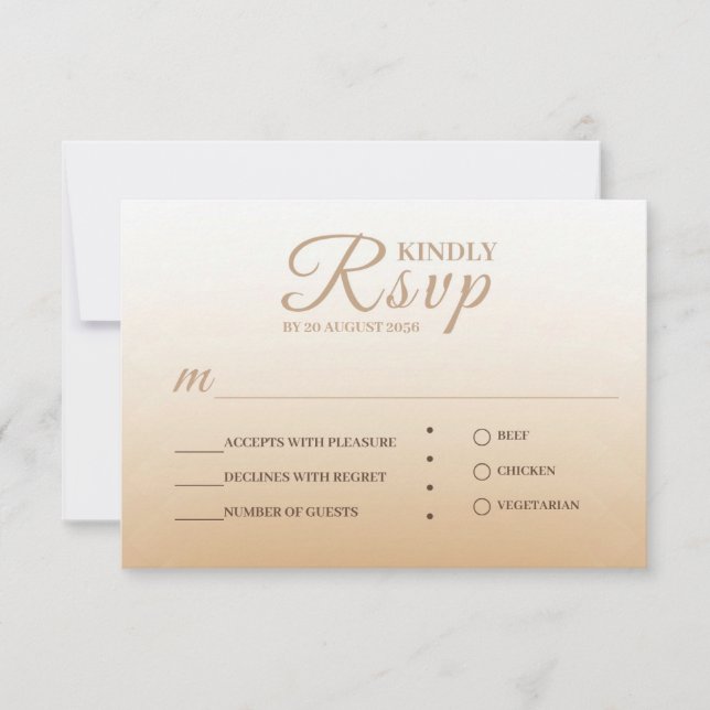 Tarjeta RSVP de Boda de Gradiente de Campaña de Ma (Anverso)