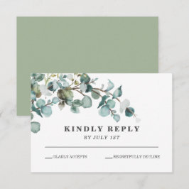 Tarjeta RSVP de boda de Greenery Wreath