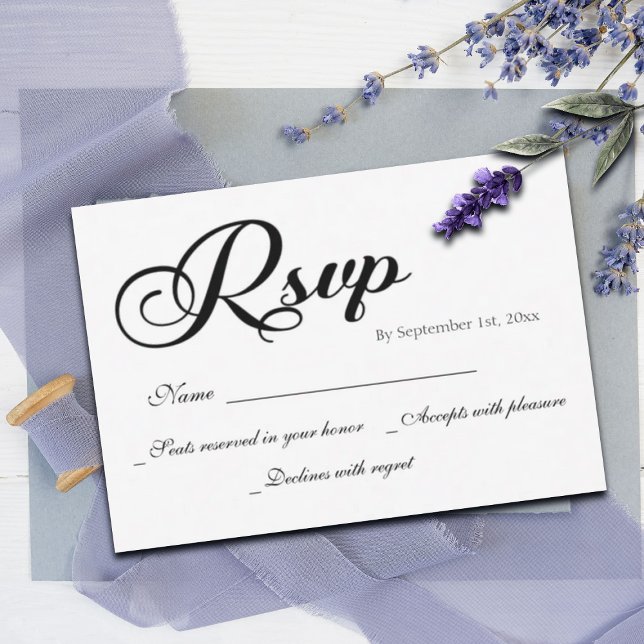 Tarjeta RSVP de boda de guión moderno (Subido por el creador)