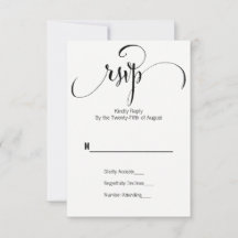 Tarjeta RSVP de boda de guiones moderna