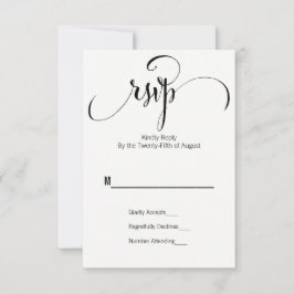 Tarjeta RSVP de boda de guiones moderna