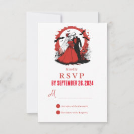 Tarjeta RSVP de boda de Halloween