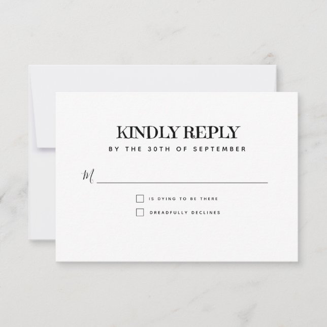 Tarjeta RSVP de Boda de Halloween con calaveras du (Anverso)