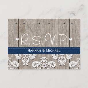 Tarjeta RSVP de Boda de Hidrangea Azul de la Marin