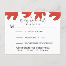 Tarjeta RSVP de boda de hojas de arce rojas
