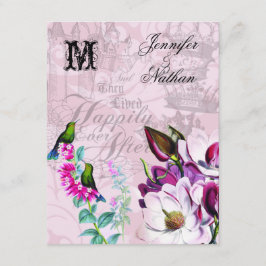 Tarjeta RSVP de Boda de Hummingbirds Magnolias