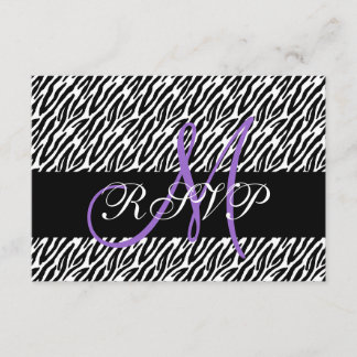Tarjeta RSVP de boda de impresión de cebra de mono
