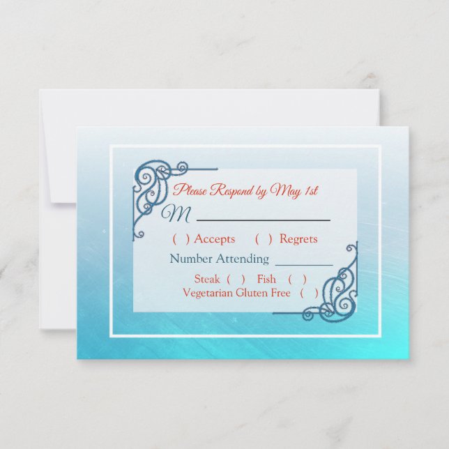 Tarjeta RSVP de boda de invierno (Anverso)
