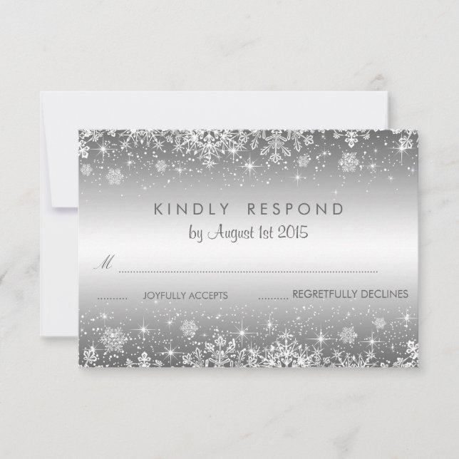Tarjeta RSVP de boda de invierno (Anverso)