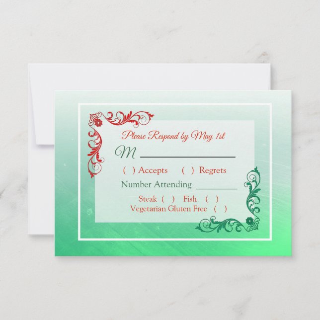 Tarjeta RSVP de boda de invierno (Anverso)