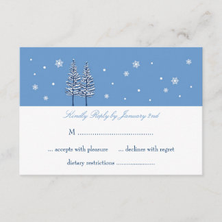 Tarjeta RSVP de Boda de Invierno de Maravilla