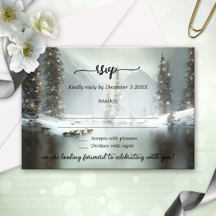 Tarjeta RSVP de Boda de Invierno de navidades