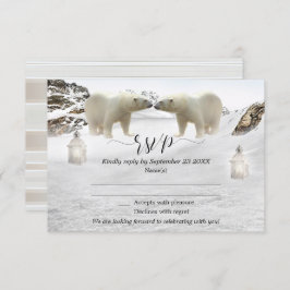 Tarjeta RSVP de Boda de Invierno de Oso Polar