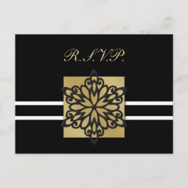 tarjeta rsvp de boda de invierno negro