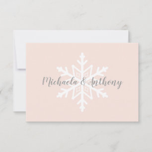 Tarjeta RSVP de Boda de Invierno Rubor Gray Snowfl