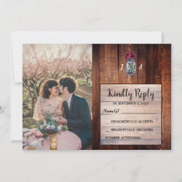 Tarjeta RSVP de boda de la boda de la boda de la p