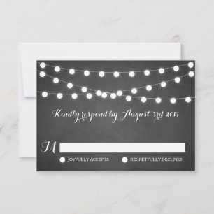 Tarjeta RSVP de Boda de la Boda de las Luces Blanc