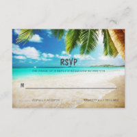 Tarjeta RSVP de Boda de la Isla Tropical