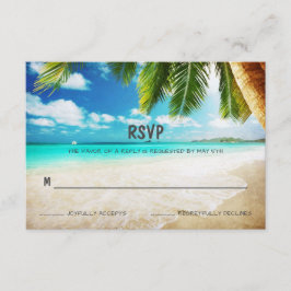 Tarjeta RSVP de Boda de la Isla Tropical