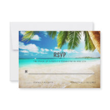 Tarjeta RSVP de Boda de la Isla Tropical