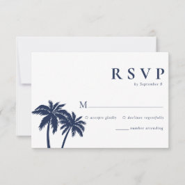 Tarjeta RSVP de Boda de la Marina de Playa Tropica