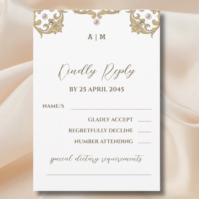 Tarjeta RSVP de Boda de la Perla del Victoriano Mo (Subido por el creador)