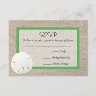 Tarjeta RSVP de boda de la playa de Sand Dollar - 