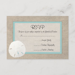 Tarjeta RSVP de boda de la playa de Sand Dollar