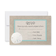 Tarjeta RSVP de boda de la playa de Sand Dollar