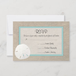 Tarjeta RSVP de boda de la playa de Sand Dollar