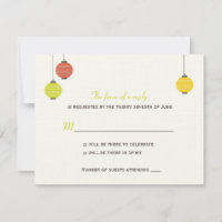 Tarjeta RSVP de boda de linternas colgantes