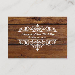 Tarjeta RSVP de boda de madera rústica