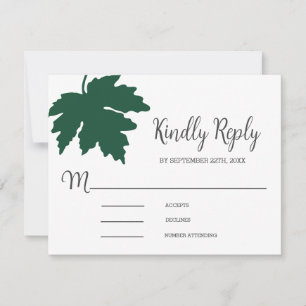 Tarjeta RSVP de Boda de Maíz Autum Verde