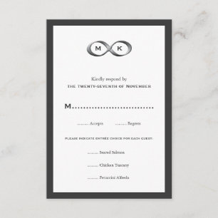 Tarjeta RSVP de Boda de Mano Infinity de Plata