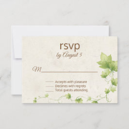 Tarjeta RSVP de boda de marfil inglesa