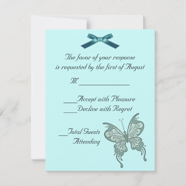 Tarjeta RSVP de boda de mariposa (Anverso)