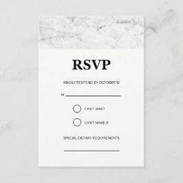 Tarjeta RSVP de boda de mármol moderno