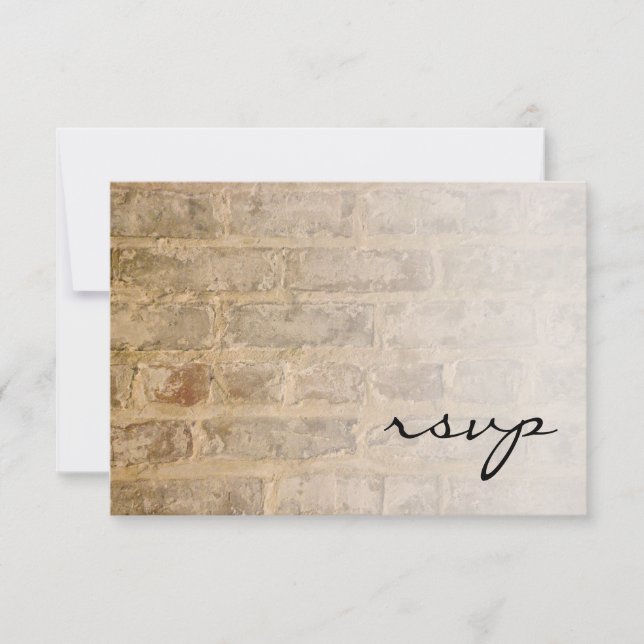 Tarjeta RSVP de Boda de Moda Industrial Ladrillos  (Anverso)